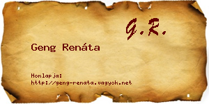 Geng Renáta névjegykártya
